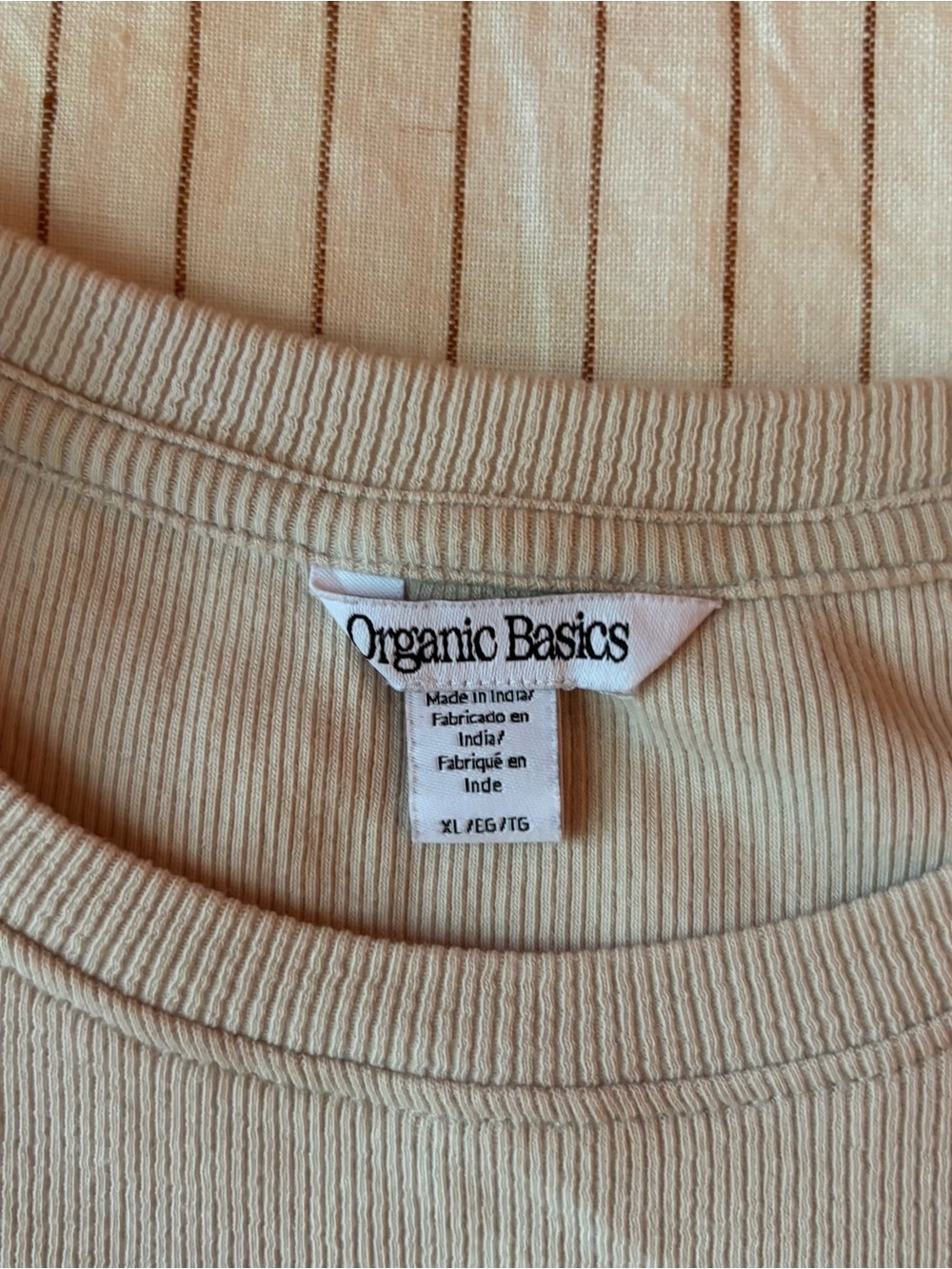 Organic Basics Core Ribbed Tee, XL - Picture 2 of 4
